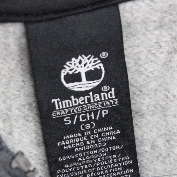 Timberland Hoodie Sweatshirt Boys Kids Gray Full Zip Cotton Size Small S NWT - Picture 6 of 9